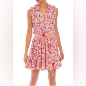 Poupette St. Barth  Triny Mini Dress In Pink Floral M